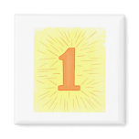 Number 1 in Orange and Yellow Magnets magnets