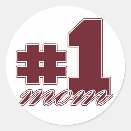 Number 1 Mom Round Sticker | Zazzle
