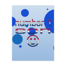 Number 1 Son in American Flag Colors Postcards