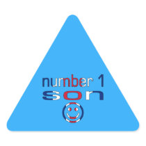 Number 1 Son ( Son's Birthday ) Triangle Stickers