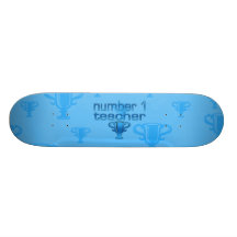 Number 1 Teacher in Blue Skate Board Deck