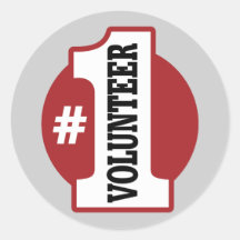 Number 1 Volunteer Round Sticker