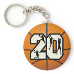 Number 20 Basketball Key Chains
