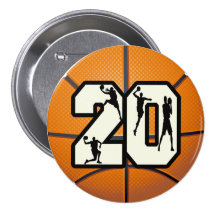 Number 20 Basketball Pin
