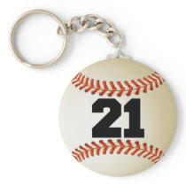 Number 21 Baseball Key Chain