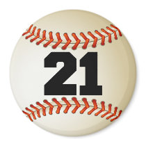 Number 21 Baseball Fridge Magnets