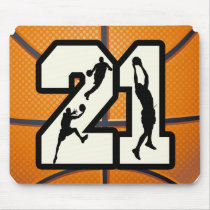 Number 21 Basketball Mousepads