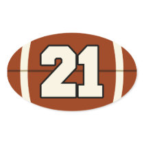 Number 21 Football Sticker