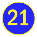 number 21 in a circle stickers