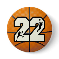 Number 22 Basketball Buttons
