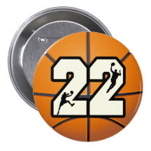 Number 22 Basketball Buttons