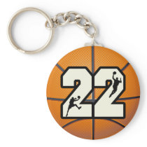 Number 22 Basketball Key Chains