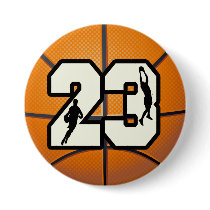Number 23 Basketball Button