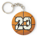Number 23 Basketball Key Chain