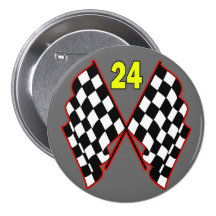 Number 24 and Checkered Flags Pins