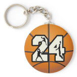 Number 24 Basketball Key Chain