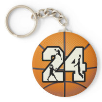Number 24 Basketball Key Chain
