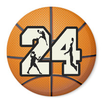 Number 24 Basketball Fridge Magnet