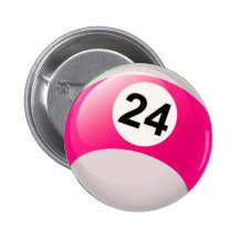 Number 24 Billiards Ball Buttons
