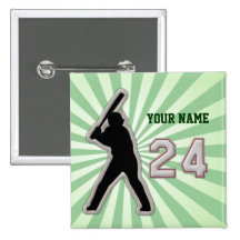 Number 24 MVP Hitter - Cool Baseball Stitches Button