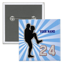 Number 24 MVP Pitcher - Cool Baseball Stitches Pinback Button