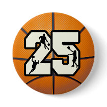 Number 25 Basketball Buttons