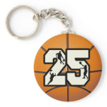 Number 25 Basketball Keychains