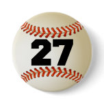 Number 27 Baseball Buttons