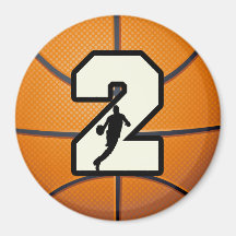 Number 2 Basketball and Player Magnet