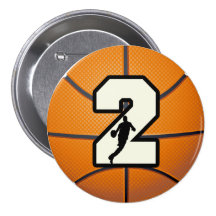 Number 2 Basketball and Player Pinback Button