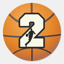 Number 2 Basketball and Player Sticker