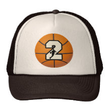 Number 2 Basketball and Players Hats