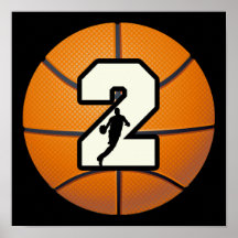 Number 2 Basketball and Players Posters