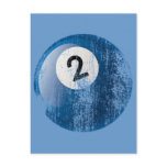 NUMBER 2 BILLIARDS BALL - ERODED AND AGED STYLE POSTCARD