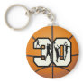Number 30 Basketball Key Chain
