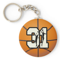 Number 31 Basketball Key Chain