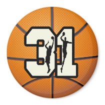 Number 31 Basketball Fridge Magnet