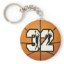 Number 32 Basketball Keychain