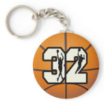 Number 32 Basketball Keychain