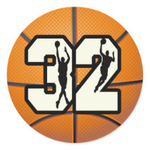 Number 32 Basketball Sticker