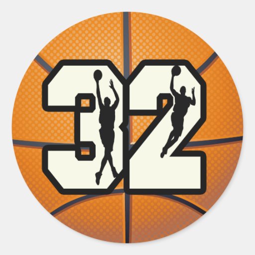 number-32-basketball-sticker-zazzle