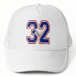 NUMBER 32 WITH BASEBALL HAT