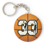 Number 33 Basketball Key Chain