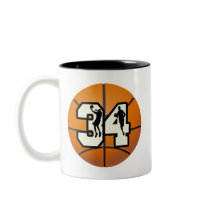 Number 34 Basketball Coffee Mugs