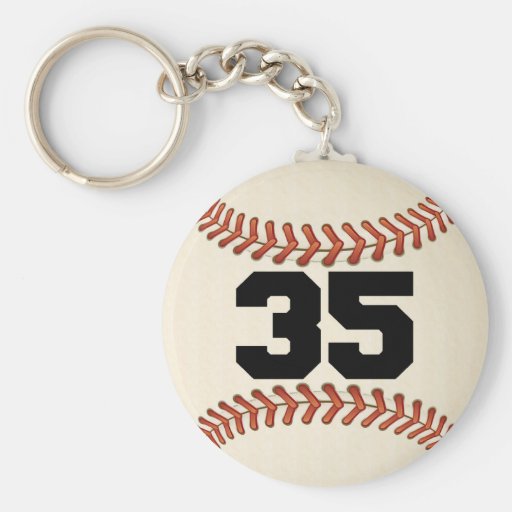 Number 35 Baseball Keychain Zazzle