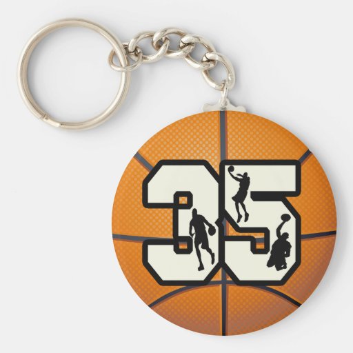Number 35 Basketball Key Chains