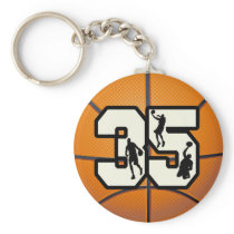 Number 35 Basketball Key Chains
