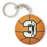 Number 3 Basketball and Player Keychains