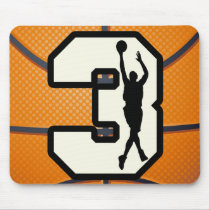 Number 3 Basketball and Player Mousepad