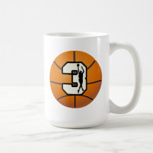 Number 3 Basketball and Players Coffee Mug